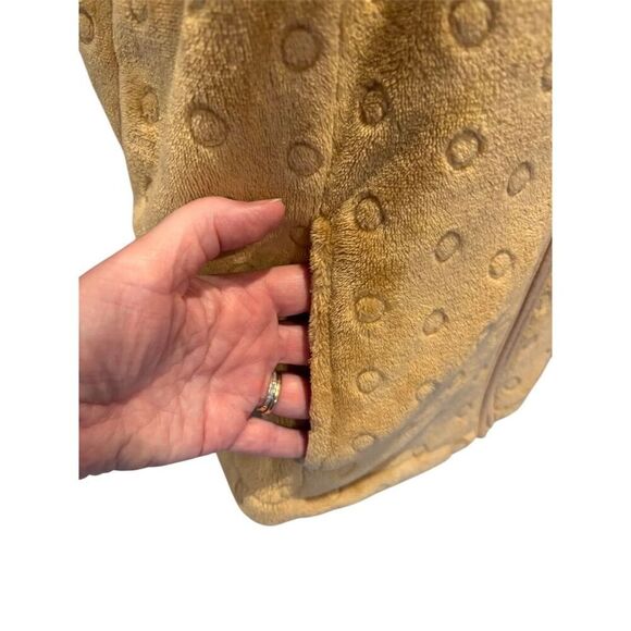 Kim Rogers Women's Large Gold Polka Dot Velour Zip Front Vest - Picture 3 of 7